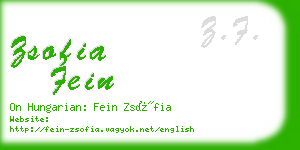 zsofia fein business card